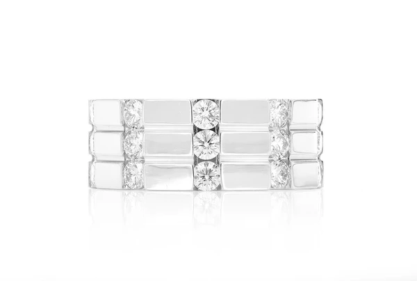 3 Row Flat Cigar Diamond Band 14k Solid Gold 1.50ctw