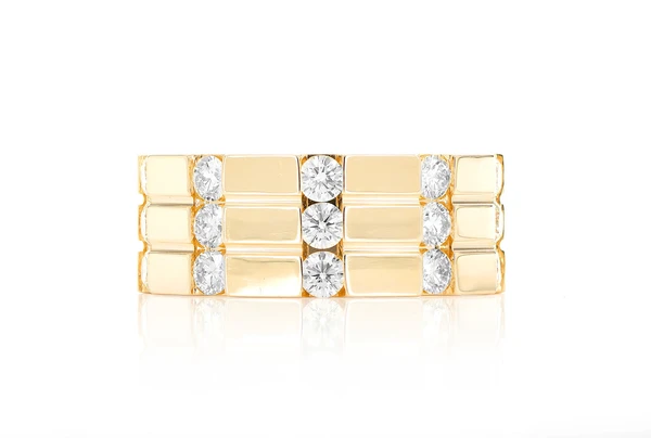 3 Row Flat Cigar Diamond Band 14k Solid Gold 1.50ctw