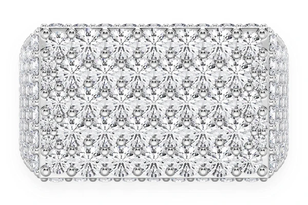 Rectangle Top Signet Diamond Ring 14k Solid Gold 5.50ctw