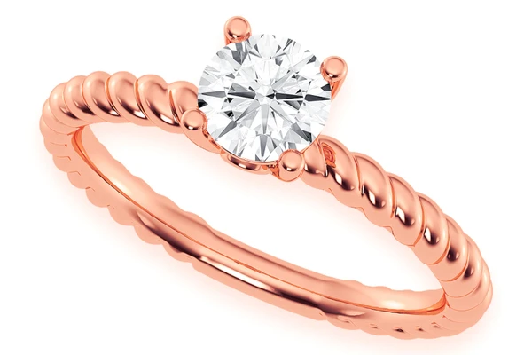 .50ct Round Solitaire - Twist Band - Diamond Engagement Ring - All Natural