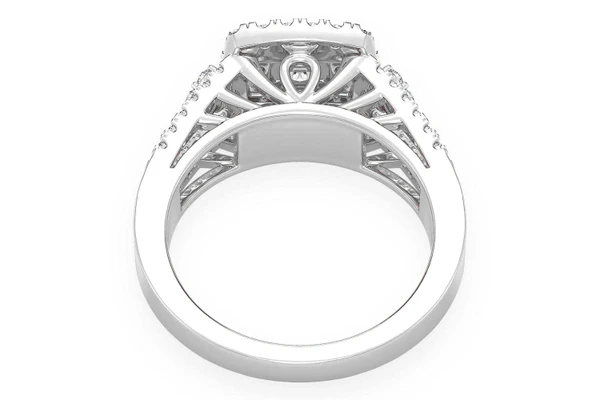 0.75ctw Round Double Halo - Diamond Engagement Ring - All Natural