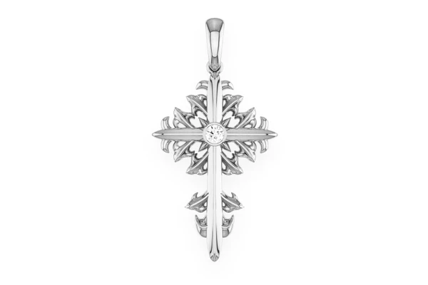 Filigree Cross 14k Solid Gold 0.02ctw