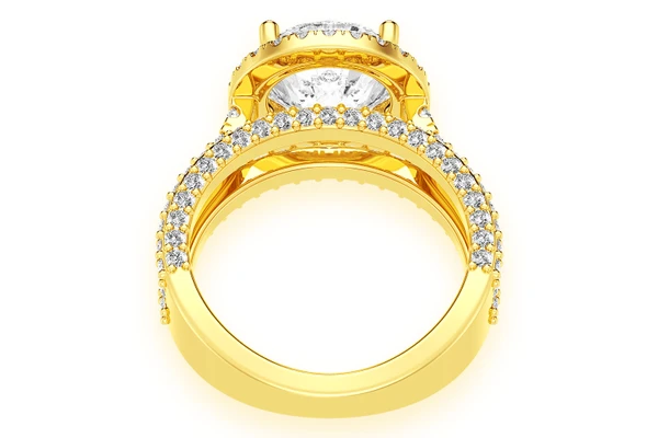Tripp - 3.00ct Round Solitaire - Three Row - Diamond Engagement Ring - All Natural Vs Diamonds