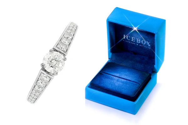 .75ct Round - Cathedral Diamond Engagement Ring - All Natural