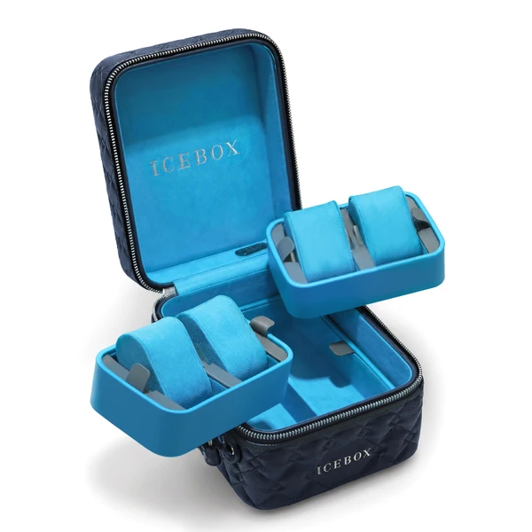 Icebox Leather World Traveler Jewelry Case - 4 Watches Medium