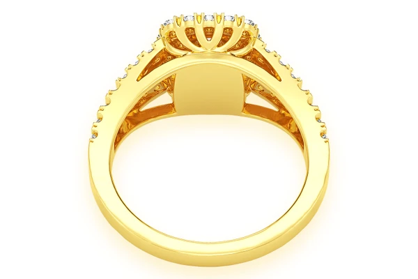 0.75ctw Cushion Double Halo - Diamond Engagement Ring - All Natural