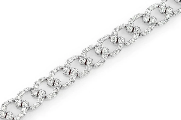 6MM Elongated Miami Cuban Diamond Bracelet 14k Solid Gold 3.75ctw