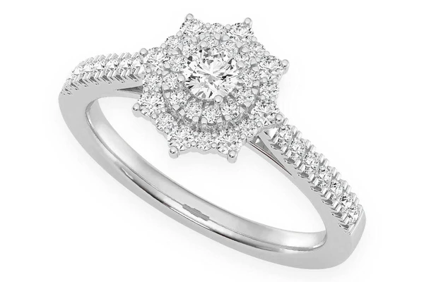 0.50ctw - Pointed Round Diamond Ring - Diamond Engagement Ring - All Natural