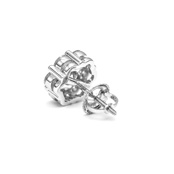 Flower Stud Earrings 14k   2.00ctw