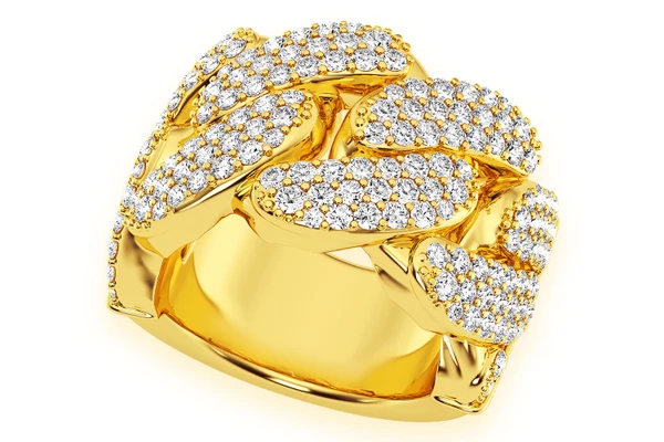 Super Miami Cuban Diamond Ring 14k Solid Gold 2.50ctw