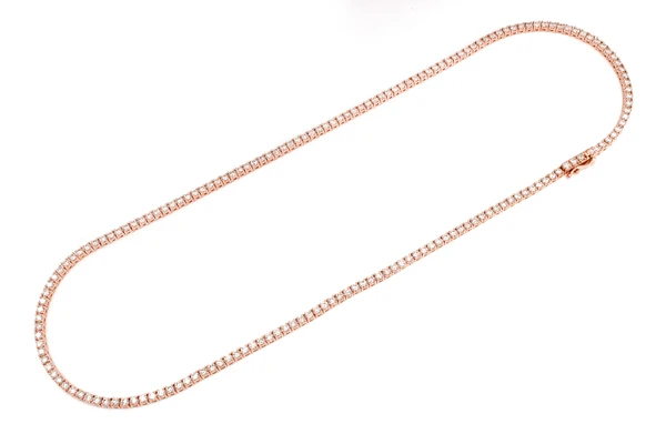10pt Prong Set Diamond Tennis Necklace 14k Solid Gold 14.75ctw