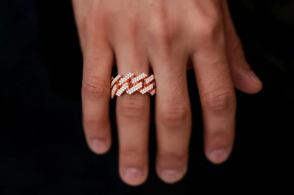 Jagged Miami Cuban Diamond Ring 14k Solid Gold 1.45ctw
