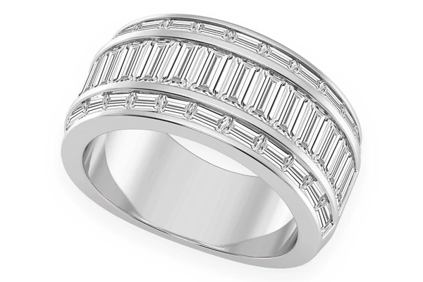 Baguette Channel Diamond Ring 14k Solid Gold 2.50ctw