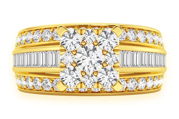 2.00ctw - Cathedral Channel Baguette - Diamond Engagement Ring - All Natural