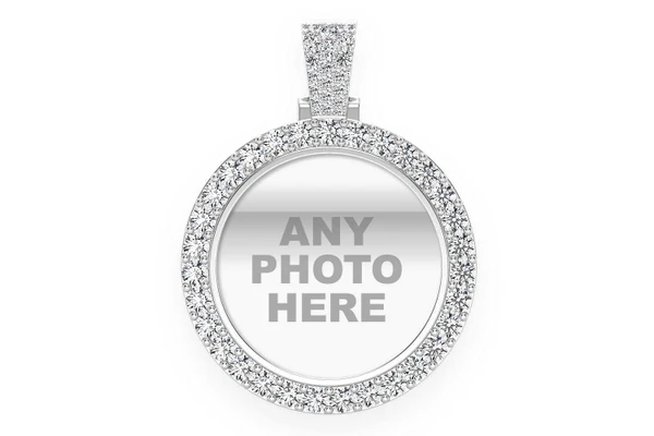 Picture Frame Memory Diamond Pendant 14k Solid Gold 2.75ctw