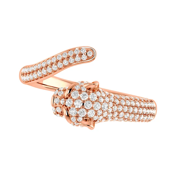 Panther Wrap Diamond Ring 0.40ctw 14k Solid Gold