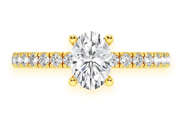Thinn - 0.75ct Oval Solitaire - One Row Under Halo - Diamond Engagement Ring - All Natural