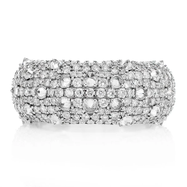 Diamond Spike Wide Band Ring 14k Solid Gold 3.00ctw