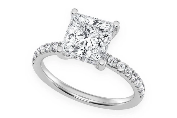 Thinn - 2.00ct Princess Cut - Hidden Halo - Diamond Engagement Ring - All Natural