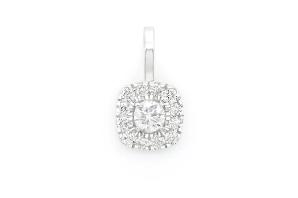 Double Square Halo Diamond Pendant 14k Solid Gold 0.50ctw