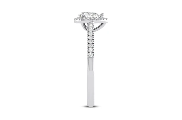 .60ctw - Pear Halo - Diamond Engagement Ring - All Natural