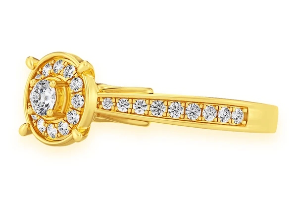 .50ctw - Round Halo - Diamond Engagement Ring - All Natural