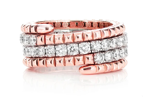 Diamond Flex Wrap Ring 14k Solid Gold 2.50ctw 