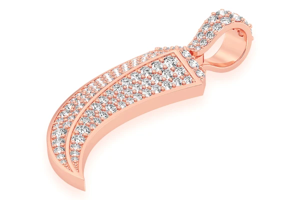  Roman Claw Diamond Pendant 14k Solid Gold 1.50ctw