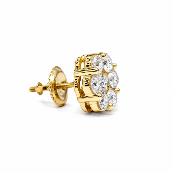 Flower Stud Earrings 14k   1.50ctw