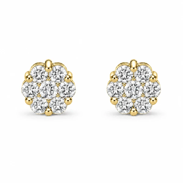 Flower Stud Earrings 14k   0.50ctw