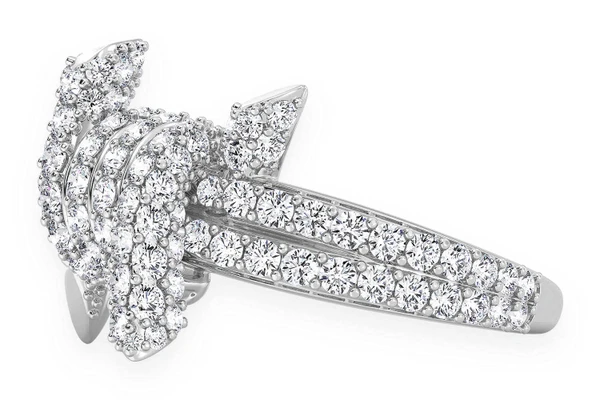 Barbed Wire Diamond Ring 14k Solid Gold 1.70ctw