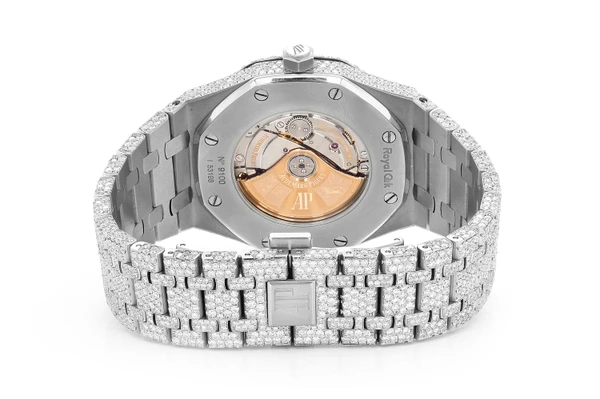 Audemars Piguet Royal Oak 37MM Stainless Steel - 24.00ctw Fully Iced Out