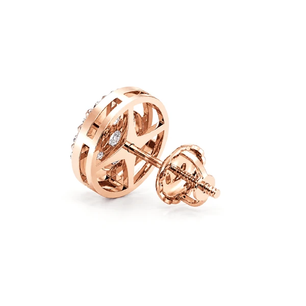Halo Flower Stud Earrings 14k   2.00ctw
