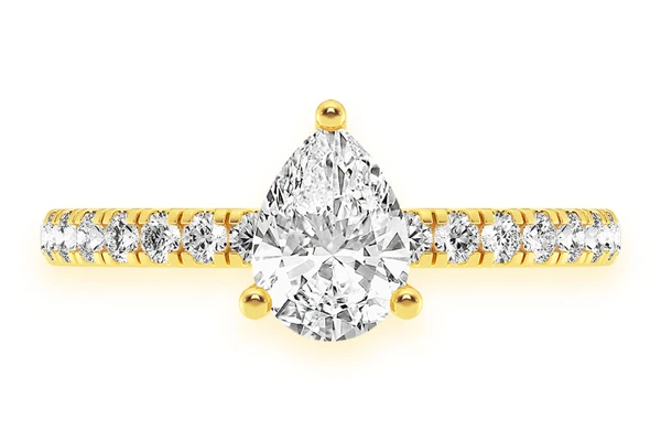 Thinn - 0.75ct Solitaire Pear Shape - Diamond Engagement Ring - All Natural 