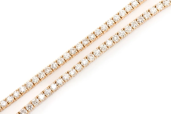 10pt Prong Set Diamond Tennis Necklace 14k Solid Gold 14.75ctw