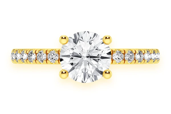 1.00ct Round Solitaire Hidden Halo Engagement Ring Natural Diamonds