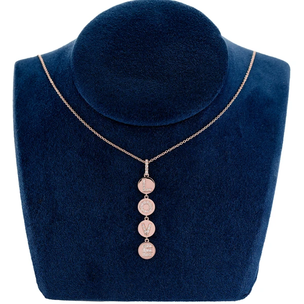 Diamond Vertical Love Disc Pendant Necklace Attached 14k Solid Gold 0.25ctw