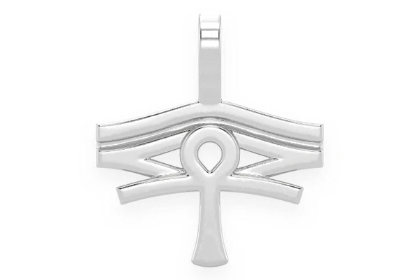 Eye Of Ra Ankh Pendant 14k Solid Gold