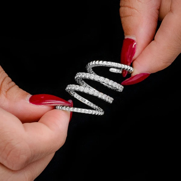 Diamond Flex Wrap Ring 14k Solid Gold 2.50ctw 