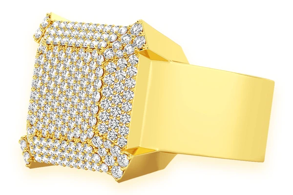 Babel Top Signet Diamond Ring 14k Solid Gold 2.00ctw