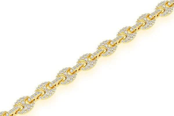 5MM Mariner Link Diamond Bracelet 14k Solid Gold 2.75ctw