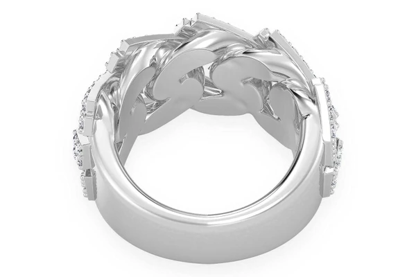 Jagged Raised Cuban Diamond Ring 14k Solid Gold 2.40ctw