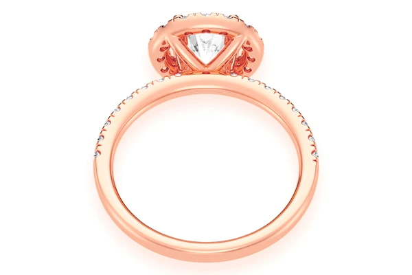 Thav - 1.00ct Round Solitaire - Halo One Row - Diamond Engagement Ring - All Natural