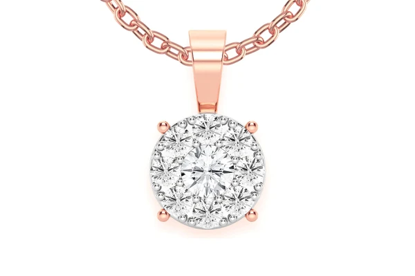 Mosaic Diamond Pendant 14k Solid Gold 0.75ctw