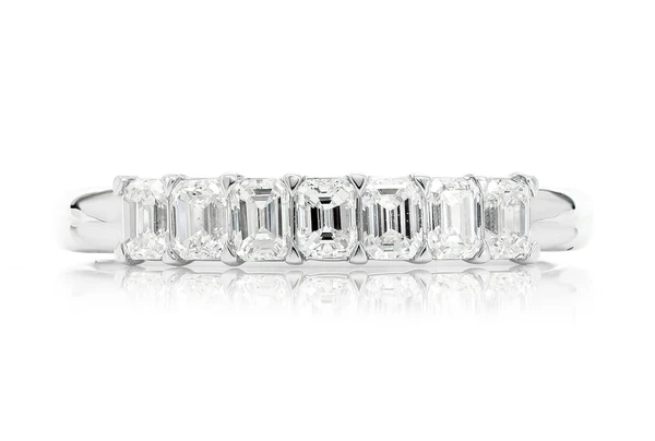 10ptr Emerald Diamond Band 14k Solid Gold 0.76ctw