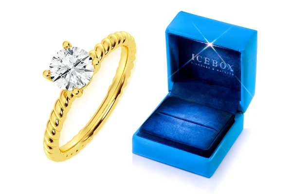 0.75ct Round Solitaire - Twist Band - Diamond Engagement Ring - All Natural