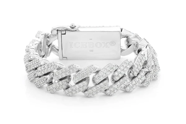 19MM Raised Miami Cuban Link Diamond Bracelet 14k Solid Gold 25.75ctw