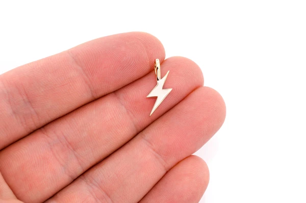 14k Yellow Gold Lightning Bolt Pendant – No Stone – Startouch Designs