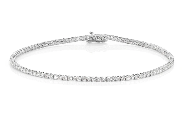 2pt Prong Set Diamond Tennis Bracelet 14k Solid Gold 1.50ctw