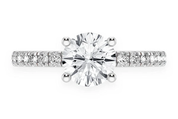 1.00ct Round Solitaire Hidden Halo Engagement Ring Natural Diamonds